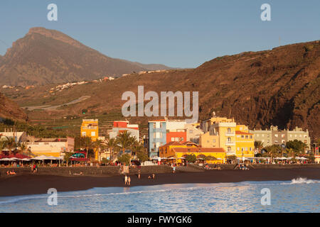 Playa del Puerto, Puerto de Tazacorte, La Palma Isole Canarie Spagna Foto Stock