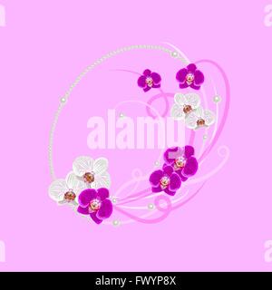 Ghirlanda decorativa con elemento floreale Illustrazione Vettoriale