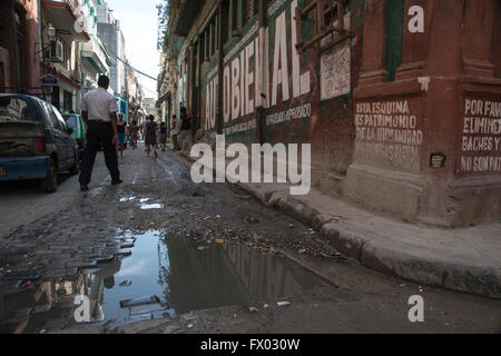 Arte di strada in Havana Foto Stock