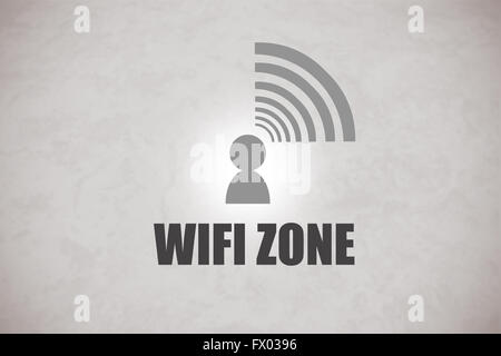 Area WIFI logo in uno sfondo grigio Foto Stock