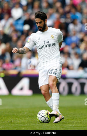 Madrid, Spagna. 09Apr, 2016. Francisco Alarcon Romana (22) Real Madrid. La Liga match tra il Real Madrid e SD Eibar al Santiago Bernabeu Stadium in Madrid, Spagna. Credito: Azione Sport Plus/Alamy Live News Foto Stock