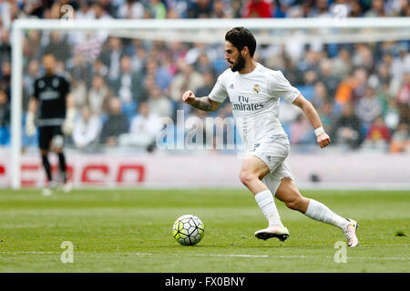 Madrid, Spagna. 09Apr, 2016. Francisco Alarcon Romana (22) Real Madrid. La Liga match tra il Real Madrid e SD Eibar al Santiago Bernabeu Stadium in Madrid, Spagna. Credito: Azione Sport Plus/Alamy Live News Foto Stock