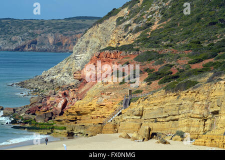 Multi color rocce di Algarve a salpe Foto Stock