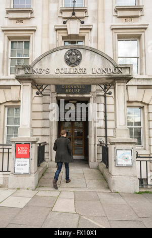 Ingresso al King's College di Londra, Cornwall House, Londra Waterloo, Southbank, SE1, Foto Stock