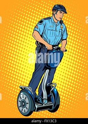 Pattuglia di polizia scooter elettrico Illustrazione Vettoriale