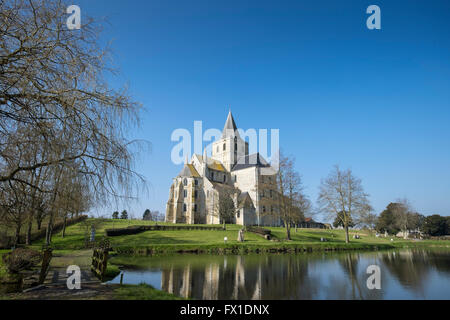 L'abbazia benedettina di Saint-Vigor a Cerisy-la-Forêt in Normandia, Francia Foto Stock