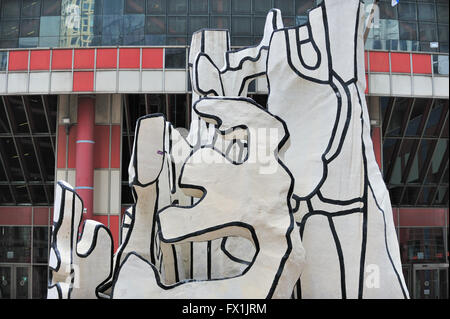 La scultura "onument con piedi Bestia' nella parte anteriore del James R. Thompson Center di Chicago, Illinois. Foto Stock
