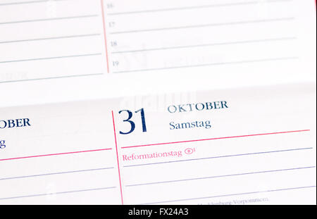 Caleder mostra Halloween Foto Stock