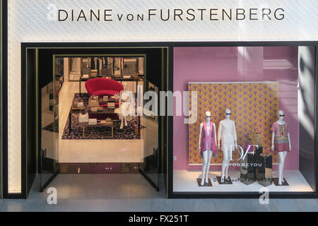 Diane von Furstenberg Storefront, luogo di Brookfield nel Battery Park City, NYC, STATI UNITI D'AMERICA Foto Stock