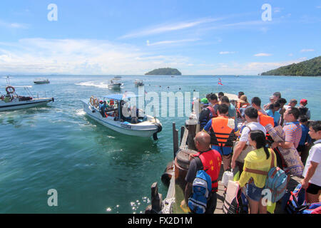 New Scenic 5 posti di Manukan Islan, Sabah Bornoe, Malaysia Foto Stock