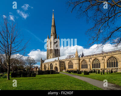 Chiesa parrocchiale di St Wulfram, Grantham, Lincolnshire, Regno Unito. Foto Stock