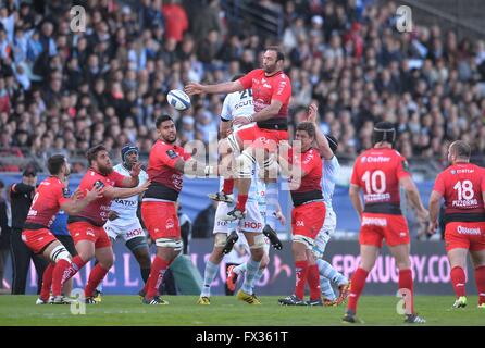 Parigi, Francia. Decimo Apr, 2016. Campionesse Europee Rugby Quarterfinal. Racing Metro 92 versus Rc Toulon. Charles Ollivon (TOU) Credito: Azione Sport Plus/Alamy Live News Foto Stock