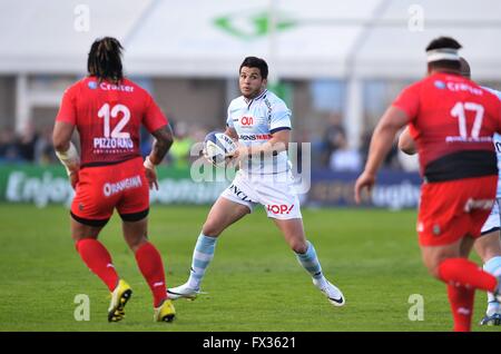 Parigi, Francia. Decimo Apr, 2016. Campionesse Europee Rugby Quarterfinal. Racing Metro 92 versus Rc Toulon. Brice Dulin (rac) Credito: Azione Sport Plus/Alamy Live News Foto Stock