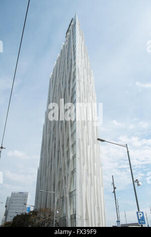 Edificio di Telefonica (Telefonica della sede centrale nel quartiere Diagonal Mar, Port Forum,Barcellona,Cataluña,Spagna. Foto Stock