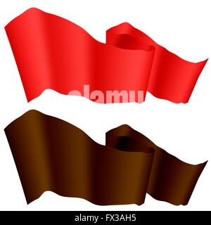 Marrone e Rosso nastri Illustrazione Vettoriale
