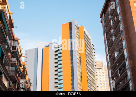 Appartamento Residenziale edifici e Princess Hotel e AC Hotel nel Forum area del porto di Barcellona,Cataluña,Spagna,l'Europa. Foto Stock