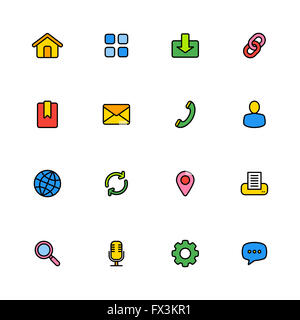 [JPEG] colorato semplice web icon set per il web, UI ed infografico e le applicazioni per dispositivi mobili Foto Stock