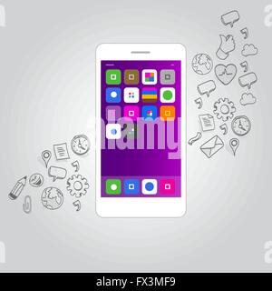 Telefono intelligente funzione icona vettore di concetto Illustrazione Vettoriale