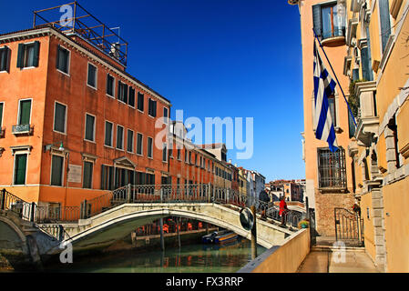 Il Ponte dei Greci ("Ponte dei Greci"), Sestiere di Castello, Venezia, Italia Foto Stock