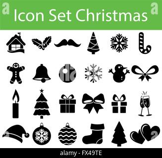 Il set di icone di Natale con 24 icone per acquisto differenti in web und graphic design Illustrazione Vettoriale