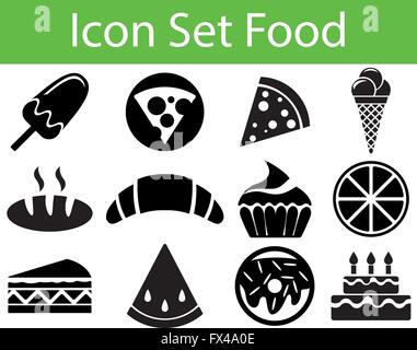 Il set di icone di cibo che ho con 12 icone per acquistare diversi Illustrazione Vettoriale