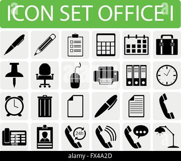 Imposta icona office I con 24 icone per acquistare diversi Illustrazione Vettoriale