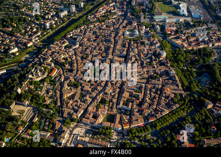 Vista aerea, centro di Montelimar, centro, Montelimar, Francia, Rhône-Alpes, in Francia, in Europa, vista aerea, uccelli-eyes view, antenna Foto Stock