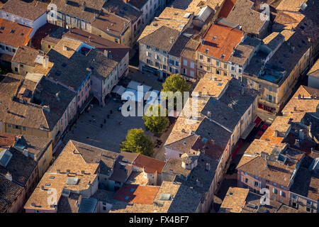 Vista aerea, la storica piazza del mercato di Montelimar, downtown da Montelimar, centro, Montelimar, Francia, Rhône-Alpes, in Francia, Foto Stock