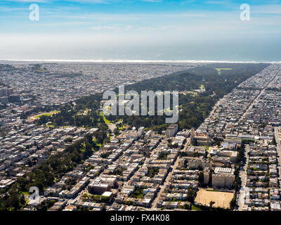 Vista aerea, Golden Gate Park di San Francisco Bay Area, Stati Uniti d'America, California, Stati Uniti, US, antenna, uccelli-occhi vista, Foto Stock