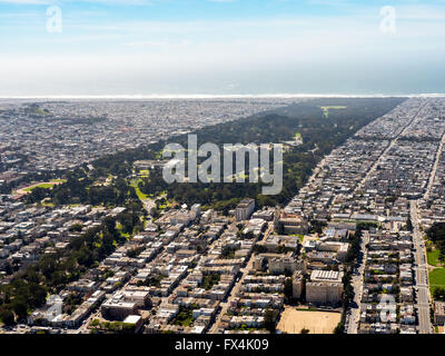Vista aerea, Golden Gate Park di San Francisco Bay Area, Stati Uniti d'America, California, Stati Uniti, US, antenna, uccelli-occhi vista, Foto Stock