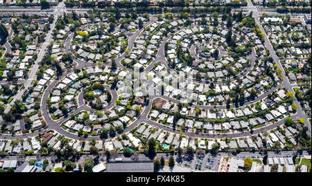 Vista aerea della contea di liquidazione, liquidazione Palo Alto, Charleston fiera Prato Prato, San Francisco Bay Area, Stati Uniti Foto Stock