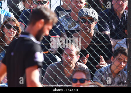 Monte Carlo, Monaco. Xi Apr, 2016. Monte Carlo tennis ATP campionati. Benoit Paire (fra) guardato da Yannick Noah nelle gabbie © Azione Sport Plus/Alamy Live News Foto Stock