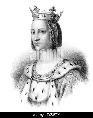 Charlotte di Savoia, Charlotte de Savoie, 1441-1483, regina di Francia come la seconda moglie di Louis XI. Foto Stock