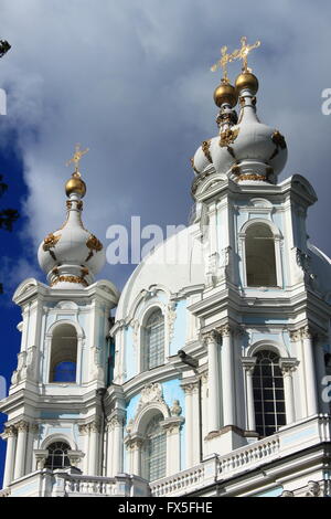Smolny Cattedrale di San Pietroburgo, Russia Foto Stock