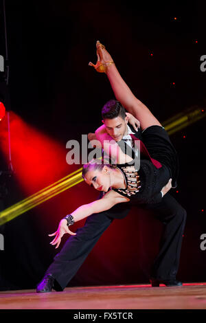 Balli Tango concorrenza, Torremolinos provincia di Malaga Costa del Sol, Andalusia, Spagna Europa Foto Stock