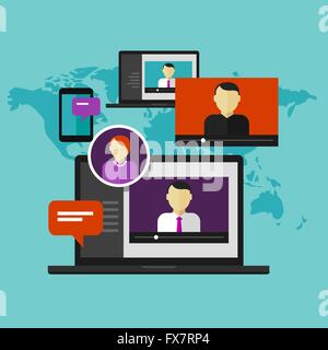 Webinar di formazione online il concetto di istruzione apprendimento a distanza e-learning Illustrazione Vettoriale