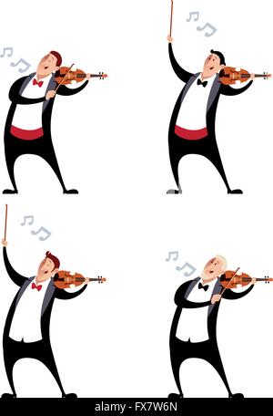 Set di violinistes Illustrazione Vettoriale