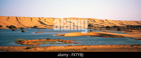 Il Marocco, Laayoune, deserto, laguna, ex Sahara spagnolo Foto Stock