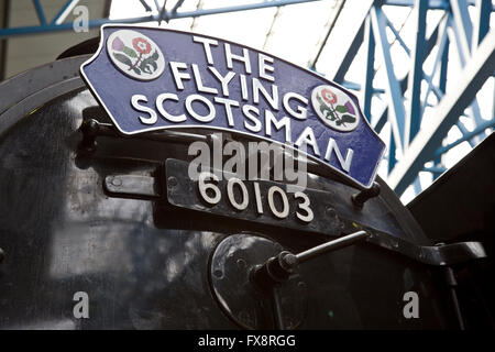 Il Flying Scotsman presso il Museo nazionale delle ferrovie, York, ennesima Yorkshire Foto Stock