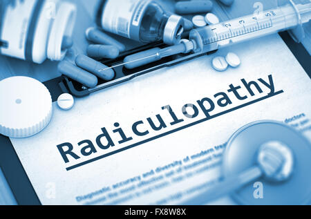 Radiculopathy diagnosi. Concetto medico. Foto Stock