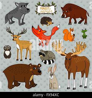 Animali vettore owl deer fox Illustrazione Vettoriale