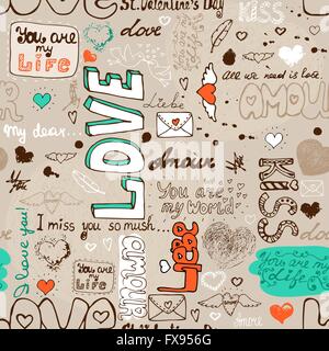 Amore senza giunture modello di lettera Illustrazione Vettoriale