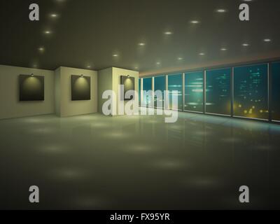 Vuoto appartamento illuminata di notte Illustrazione Vettoriale
