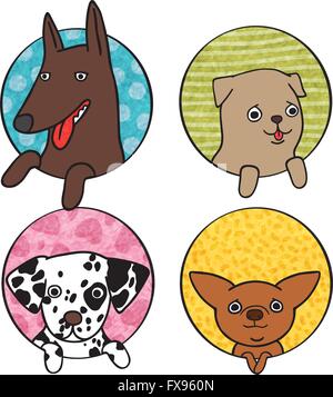 Simpatici cani icona impostare Illustrazione Vettoriale