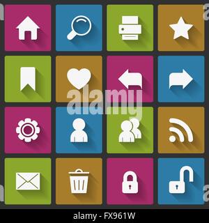 Sito web di base elementi di navigazione, quadrato delle ombre Illustrazione Vettoriale