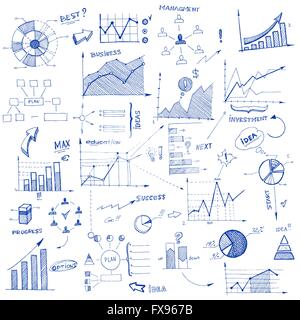 Doodle infografico elementi di design Illustrazione Vettoriale