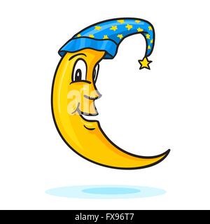 La luna nel bicchierino con stella d'oro Illustrazione Vettoriale