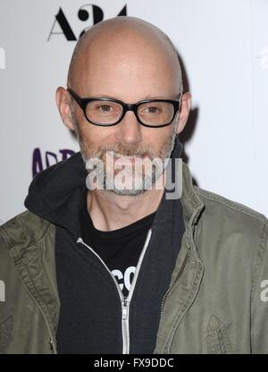 Los Angeles, CA, Stati Uniti d'America. Xii Apr, 2016. Moby presso gli arrivi per i diari ADDERALL Screening, Arclight Hollywood, Los Angeles, CA 12 aprile 2016. Credito: David Longendyke/Everett raccolta/Alamy Live News Foto Stock