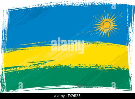 Grunge Ruanda bandiera Illustrazione Vettoriale