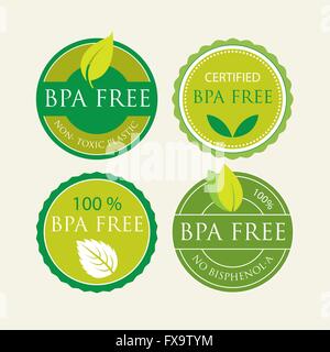 Il bisfenolo-gratuitamente un set di etichette Illustrazione Vettoriale